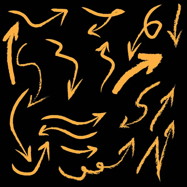 Sarı oklar el çizimi. 