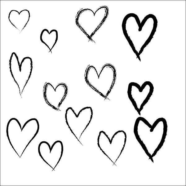 Kupa seti beyaz arkaplana rastgele kalp çizdi