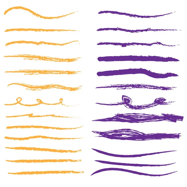 Beyaz arkaplana çizilmiş turuncu ve mor altı çizili eller