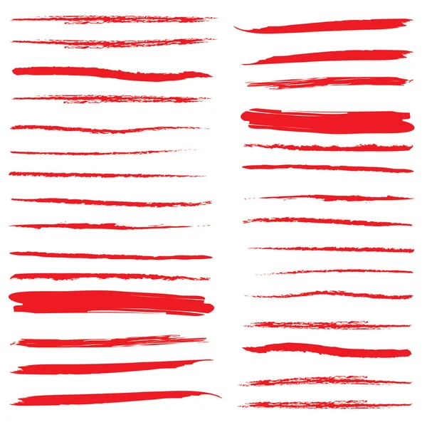 Beyaz arkaplana kırmızı çizgi fırça grunge el çizimi