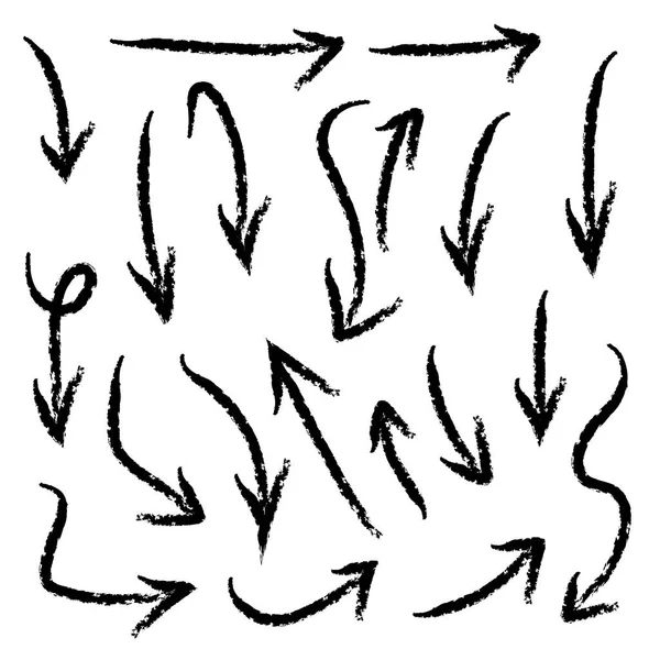 Ok siyah okları beyaz arkaplana çizildi