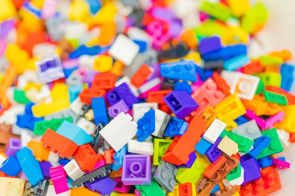Разноцветный Лего Кирпич Крупным Планом Частичный Фокус — стоковое фото