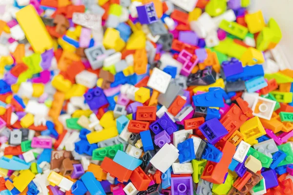 Briques Lego Multicolores Gros Plan Foyer Partiel Photo De Stock