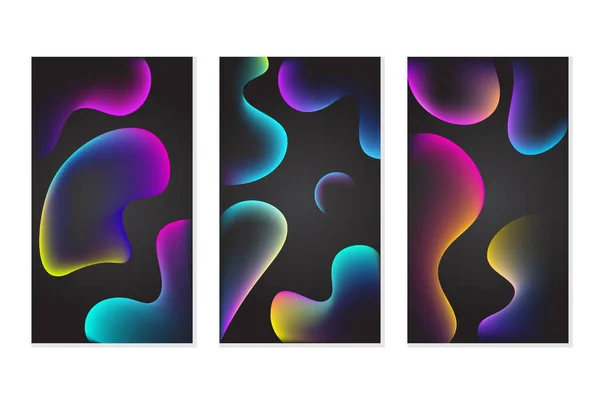 Set Colorful Banners Abstract Gradient Liquid Colors Wallpaper Background Стоковый вектор