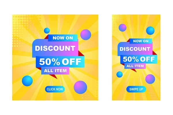 Now Discount All Item Label Promotion Advertisement Abstract Shape Gradient —  Vetores de Stock