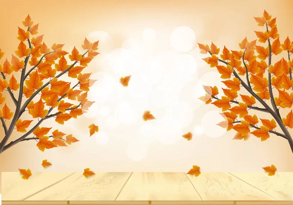 Fond Automne Avec Feuilles Tombées — Image vectorielle