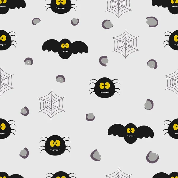 Halloween Seamles Pattern Com Personagens Bonitos Engraçados Doces Assustadores Perfeito —  Vetores de Stock