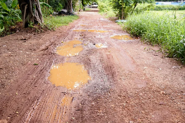 Old Road Potholes Holes Gravel Roa — Zdjęcie stockowe