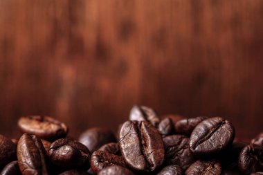  Coffee on grunge wooden background.Selective focus.