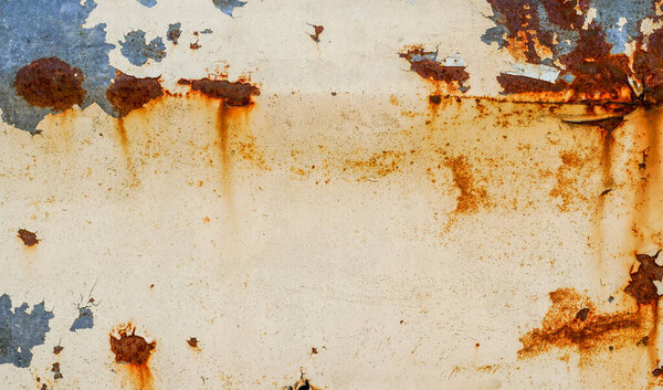 Corrosive Rust on old iron,White steel with rust.Rust of metals.Corrosive Rust on old iron white.Use as illustration for presentation.