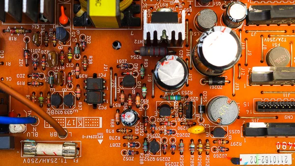 Primer Plano Tablero Electrónico Dispositivo Electrónico Fondo — Foto de Stock