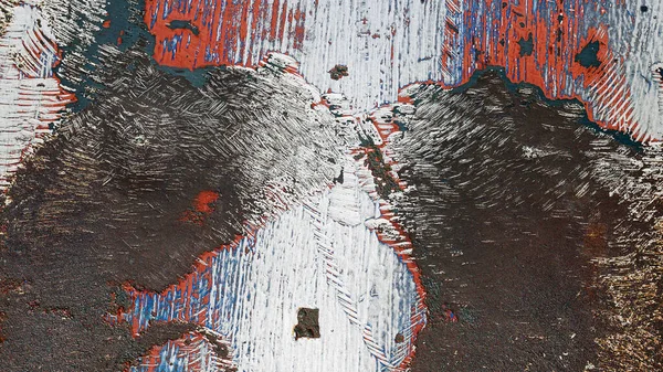 Die Abstrakte Oberfläche Der Gefärbten Eisenwand Wird Erodiert Rost Von — Stockfoto