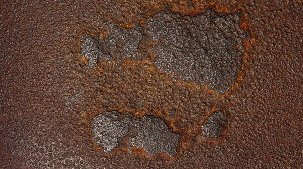 生锈的金属背景 带有铁锈的条纹 灰尘污迹 生锈的腐蚀旧金属底座上的锈蚀 — 图库照片