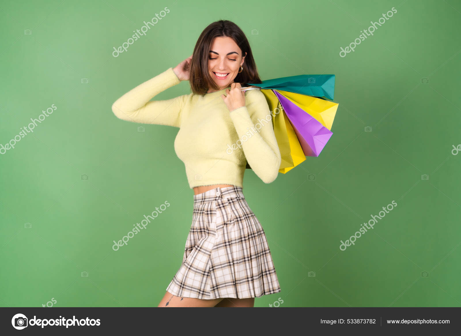 Plaid skirt yellow sweater cheap