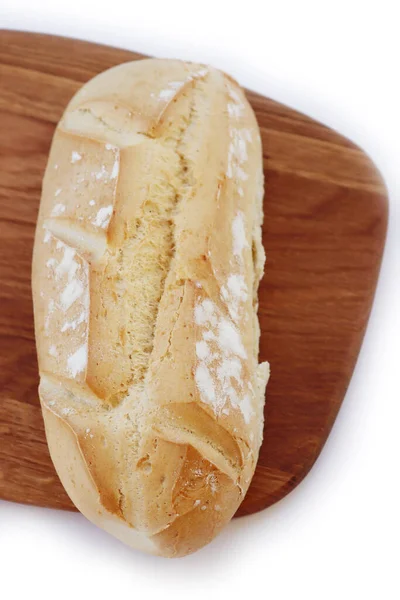 Τραγανό Ιταλικό Παραδοσιακό Ψωμί Ciabatta Απομονωμένο Λευκό Φόντο — Φωτογραφία Αρχείου