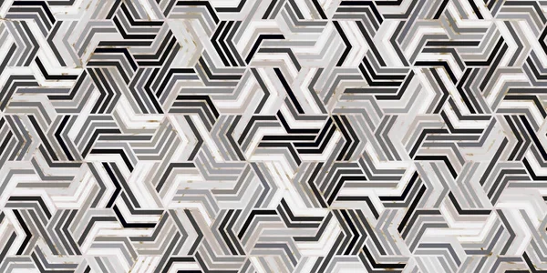 Geometrisches Muster Mit Streifen Wellenförmige Linien Polygonale Form Elegant Von — Stockvektor