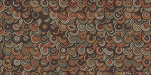 Абстрактный Геометрический Рисунок Круга Пересекающихся Ретро Дизайн Темный Фон Традиционном — стоковый вектор