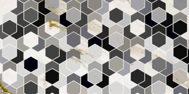 Geometrik desen çokgen ve mermer altın desen 