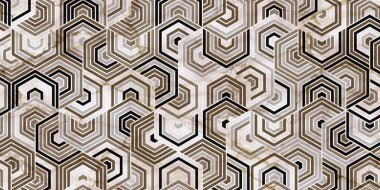 Geometrik desen çokgen şekil altın arkaplan