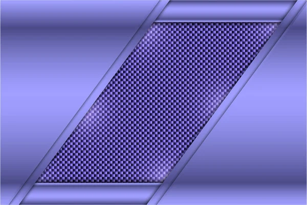 炭素繊維の質感を持つ金属背景紫 — ストックベクタ