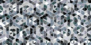 Soyut geometrik dikişsiz desen çemberi üst üste binen renkli arkaplan