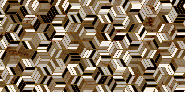 Геометрический Узор Золотыми Полосами Фона — стоковый вектор