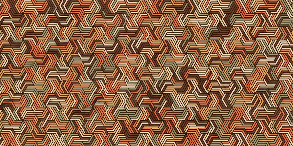 Geometrische Patroon Met Strepen Golvende Lijnen Oranje Achtergrond — Stockvector