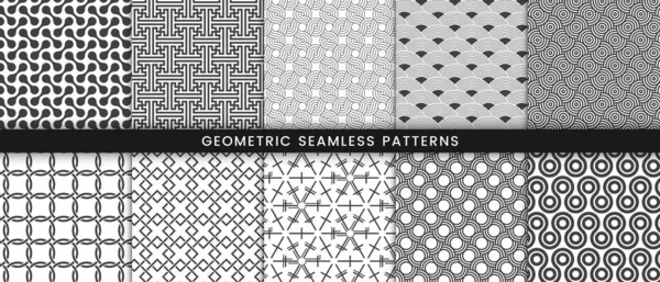 Satz Von Geometrischen Mustern Traditioneller Hintergrund — Stockvektor