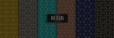 Koyu renk arkaplan ile çokgen altın çizgiler kümesi