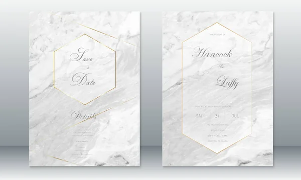 Luxus Hochzeitseinladungskarte Grauen Hintergrund — Stockvektor