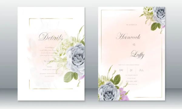 Hochzeitseinladungskarte Vorlage Luxus Design — Stockvektor