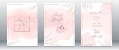 Düğün davetiyesi pembe arka plan  