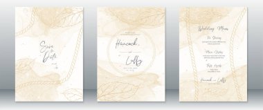 Altın düğün davetiyesi şablonu