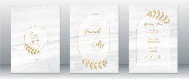 Düğün davetiyesi şablonu altın tasarımı lüks