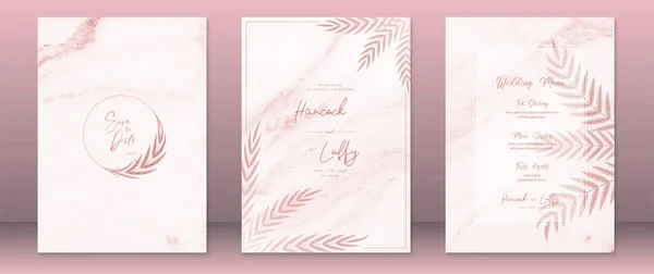 Design Carte Invitation Mariage Élégant Rose — Image vectorielle