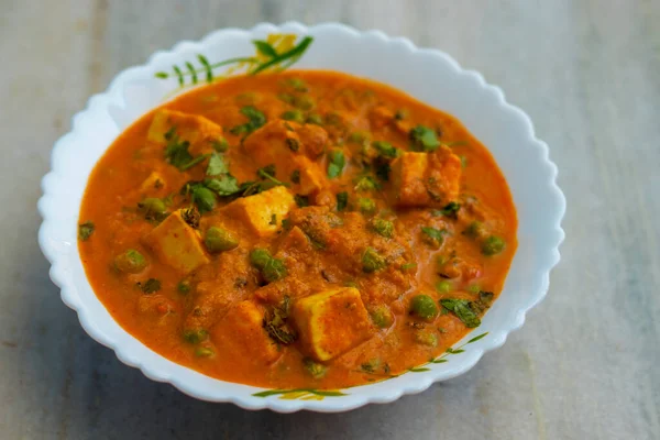 Famous Indian Dish Matar Paneer Ready Serve — Stock Photo, Image