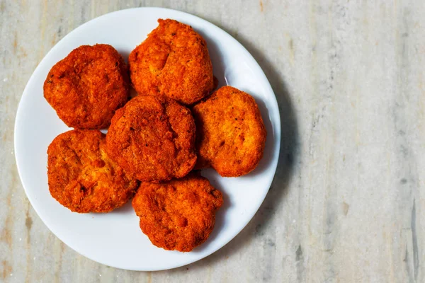 Selective Focus Aloo Chop Indian Snack Made Gram Flour Potatoes — Foto de Stock