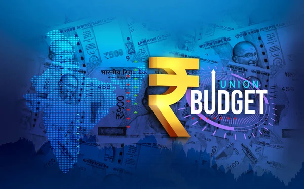 Hindistan sendikası bütçesi konsepti, 3 boyutlu yorumlama. Hindistan para birimi geçmişi, Hindistan finans, ekonomi geçmişi
