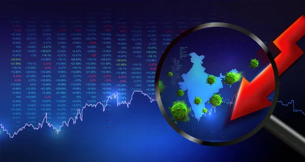 Crisi Della Crescita Del Pil Crisi Economica Indiana Corona Pandemia — Foto Stock