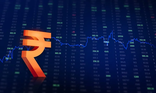 Hindistan Rupisi arkaplanı, borsa veri çizelgesi, grafikli Rupi arkaplanı, borsa büyümesi. trend
