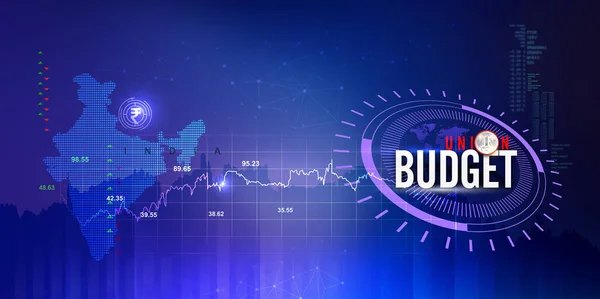 Hindistan Birlik Bütçesi, Hindistan ekonomisi, finans geçmişi, Hint rupisi mavi soyut geçmişi, illüstrasyon, rupi para birimi, rupi geçmişi