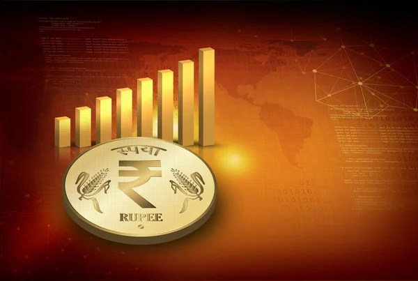 印度卢比背景 股票市场分析背景与印度卢比符号 印度金融 经济背景 抽象背景说明3D渲染 — 图库照片