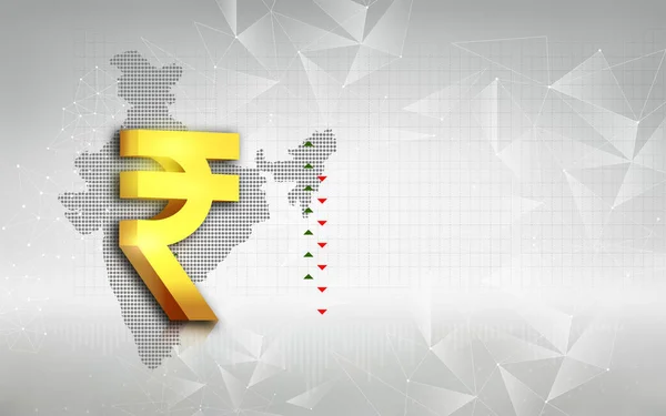 Ikona Rupii Indyjskiej Odizolowana Białym Tle Koncepcja Gospodarki Indyjskiej Finanse — Zdjęcie stockowe