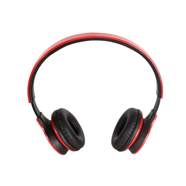 Wireless Stereo Headphones Red Black Colors White Isolated Background — Stock Photo, Image