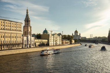 Moskova Seddi 'nin arka planı 5 Ağustos 2018 Moskova yaz günü