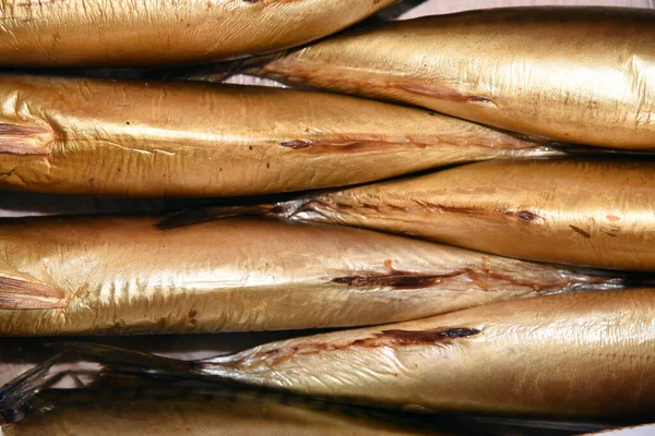 Golden Smoked Fish Texture Background — Stock Photo, Image