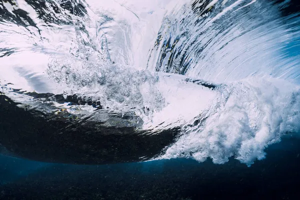 Transparent Water Breaking Barrel Wave Underwater Ocean — Stock Photo, Image