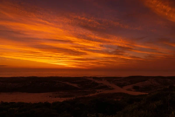 Warm Sunrise Ocean Florianopolis Brazil — Stock Photo, Image