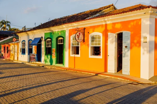 Stycznia 2022 Florianopolis Brazylia Ulica Starymi Kolorowymi Domami Ribeirao Ilha — Zdjęcie stockowe