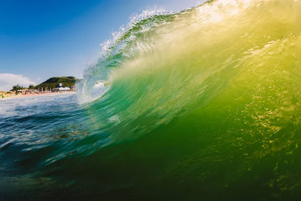 Brise Parfaite Des Vagues Houle Dans Océan Avec Soleil Chaud — Photo